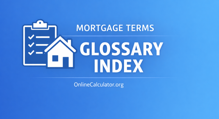 Mortgage terms glossary index